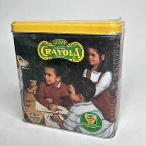 VTG 2001 CRAYOLA CRAYONS 64 Collectible Tin w/ Coin Bank Slot Storage New Sealed